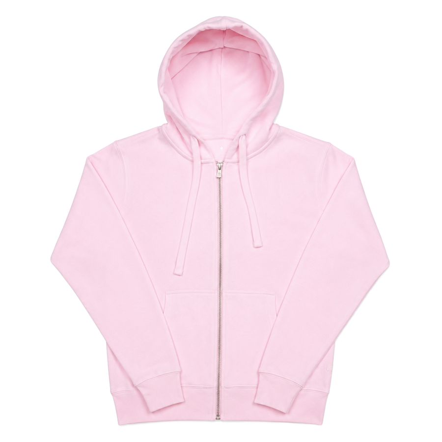 Bubble Gum Pink Cloud Cotton Full-Zip Hoodie